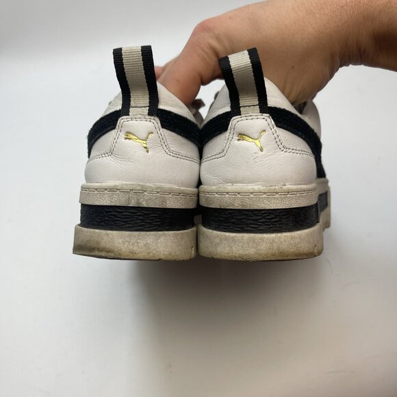 Puma Mayze Platform Womens Size 7 US White Black Athletic Leather Shoes Sneakers - Picture 9 of 14